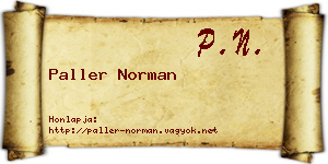Paller Norman névjegykártya